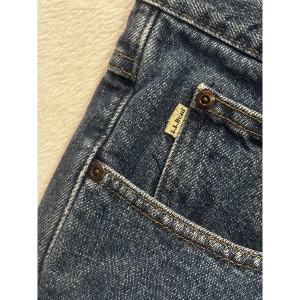 L.L. Bean Fleece Lined‎ Men's 42/29.5 Relaxed Fit Jeans Heavy Duty Denim Raw Hem - Picture 10 of 13